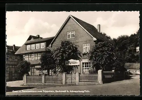 AK Bechstedt b. Schwarzburg i. Thür., vor dem Gast- und Pensionshaus Trippstein