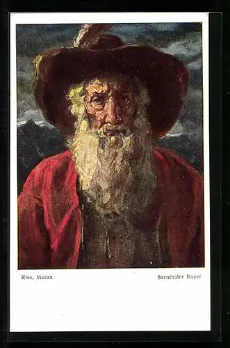 Künstler-AK Thomas Riss: Sarnthaler Bauer in Volkstracht