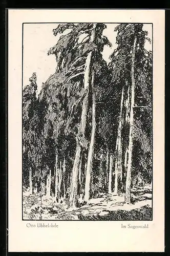 Künstler-AK Otto Ubbelohde: Meine Wälder, auf der Lichtung Im Sagenwald