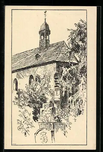 Künstler-AK Otto Ubbelohde: Alt-Marburg, am Michelchen