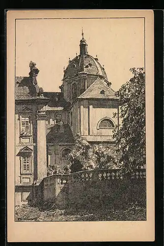 Künstler-AK Otto Ubbelohde: Fulda, Blick zur Domkuppel