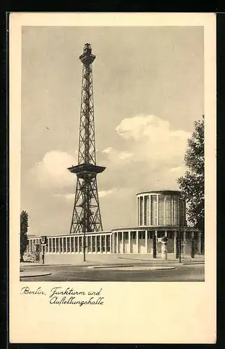 AK Berlin, Funkturm und Ausstellungshalle