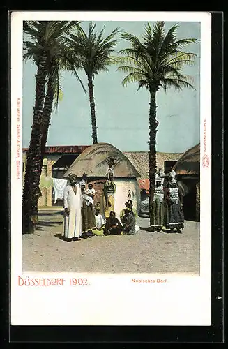 AK Düsseldorf, Ausstellung eines Nubischen Dorf 1902
