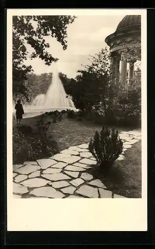 AK Markkleeberg, Landwirtschafts- und Gartenbauausstellung, am Tempel