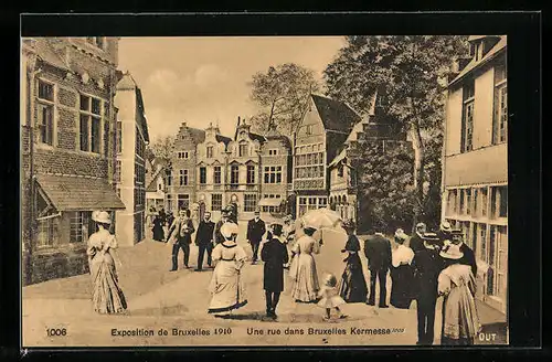 AK Bruxelles, Exposition 1910, Une rue dans Bruxelles Kermesse