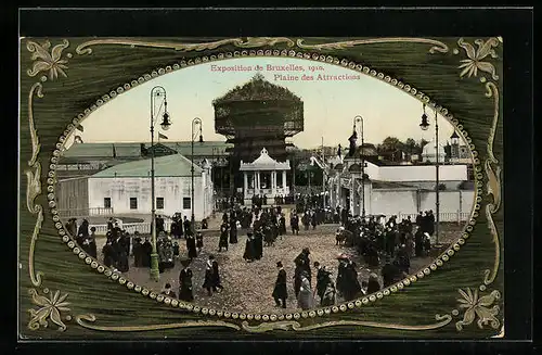 AK Bruxelles, Exposition de 1910, Plaine des Attractions