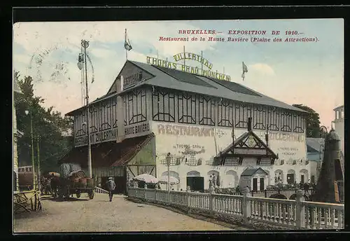 AK Bruxelles, Exposition de 1910, Restaurant de la Haute Baviere, Plaine des Attractions