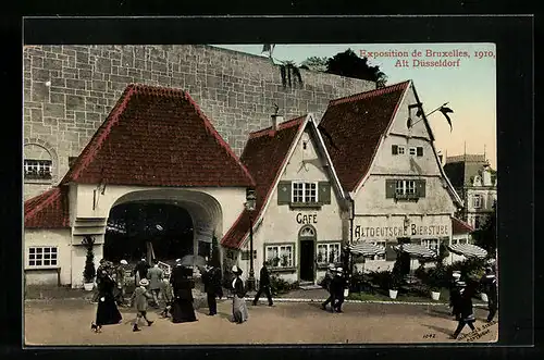 AK Bruxelles, Exposition de 1910, Cafe in Alt-Düsseldorf