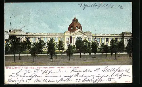 AK Düsseldorf, Industrie- und Gewerbe-Ausstellung 1902, vor dem Kunstpalast