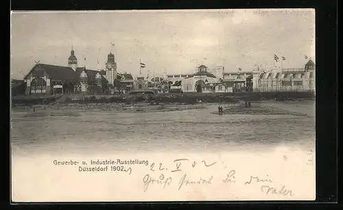 AK Düsseldorf, Gewerbe- und Industrie-Ausstellung 1902, Blick auf die Haupthalle
