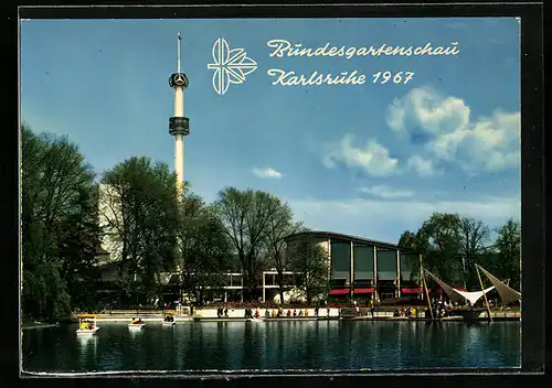 AK Karlsruhe, Ausstellung der Bundesgartenschau 1967, der Funkturm