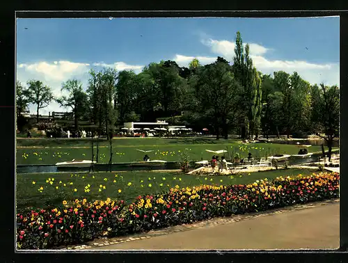 AK Karlsruhe, Ausstellung der Bundesgartenschau 1967, Blick über die Wiesen im Park