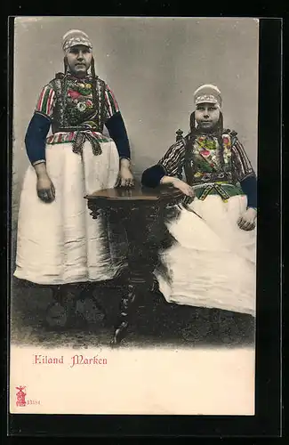 AK Eiland Marken, Damen in niederländischen Trachten
