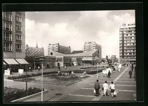 AK Leipzig, Sachsenplatz mit Centrum-Versandhaus