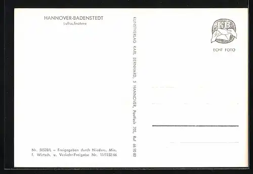 AK Hannover-Badenstedt, Teilansicht, Fliegeraufnahme