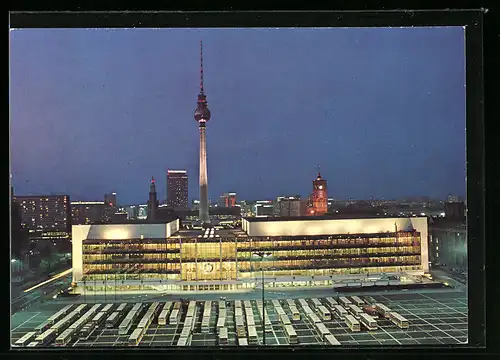 AK Berlin, Palast der Republik bei Nacht