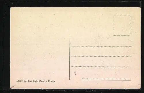 AK Trieste, Piazza Goldoni, Strassenbahn