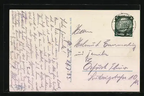 AK Gleiwitz, Wilhelmstrasse mit Strassenbahn