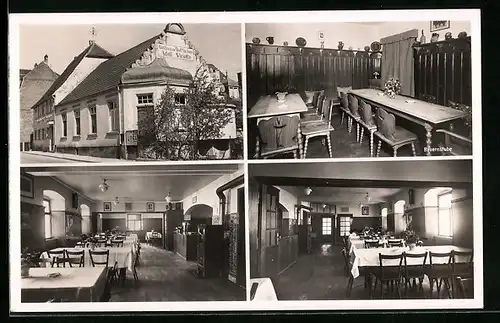 AK Eutingen /Baden, Gasthaus zur Stadt Pforzheim, Innenansichten Bauernstube und Gastraum