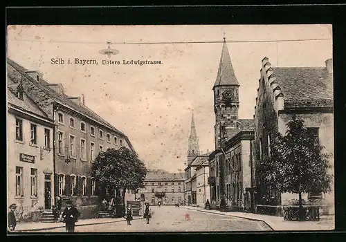 AK Selb i. Bayern, Untere Ludwigstrasse mit Gasthaus