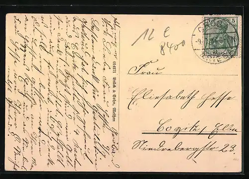 AK Gröba-Riesa, Georgplatz mit Schule