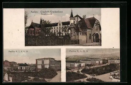 AK Aachen, Elisabeth-Krankenhaus - Hauptgebäude und Pavillons 6-10 und 11-14