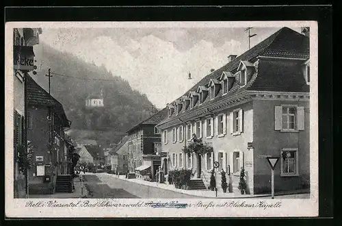 AK Zell i. Wiesental, Robert-Wagner-Strasse mit Blick zur Kapelle