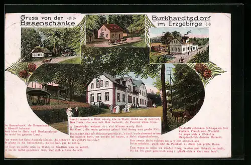 AK Burkhardtsdorf im Erzgebirge, Gasthaus Besenschänke