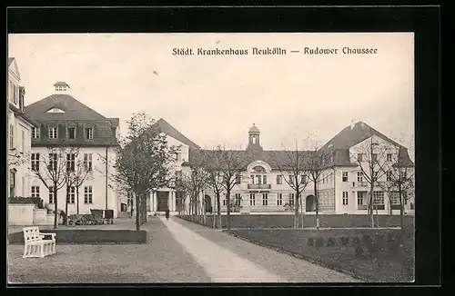 AK Berlin-Neukölln, Städt. Krankenhaus, Rudower Chaussee