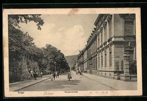 AK Trier, Blick auf die Kaiserstrasse