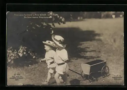 AK Prinz Louis Ferdinand u. Prinz Wilhelm von Preussen spielen gemeinsam