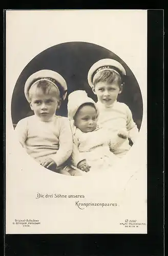 AK Die drei Söhne des Kronprinzenpaares