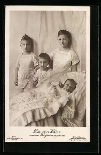 AK Die vier Söhne des Kronprinzen Wilhelm von Preussen