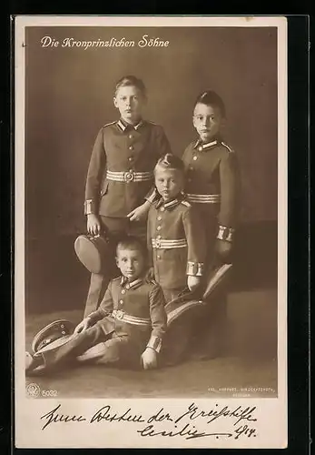AK Die vier Söhne des Kronprinzenpaares