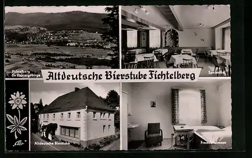 AK Fichtelberg /Fichtelgeb., Gesamtansicht, Gasthaus-Pension Altdeutsche Bierstube