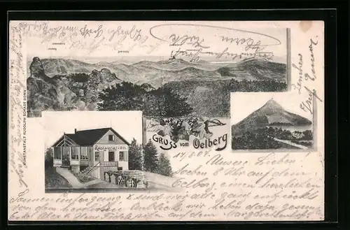 AK Oelberg, Bergpanorama, Restauration auf dem Oelberg