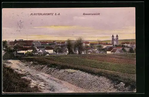 AK Klosterlausnitz /S.-A., Gesamtansicht mit Feldern