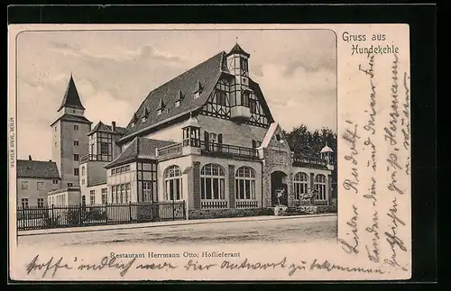 AK Berlin-Grunewald, Hundekehle, Restaurant Herrmann Otto