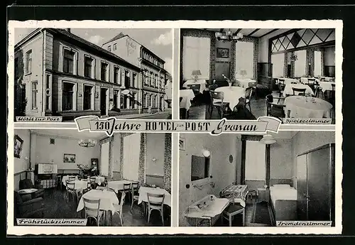 AK Gronau /Westf., Hotel zur Post, Speisezimmer, Fremdenzimmer