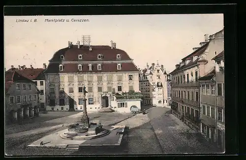 AK Lindau i. B., Marktplatz und Cavazzen