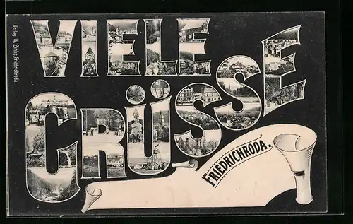AK Friedrichroda, verschiedene Partien im Schriftzug
