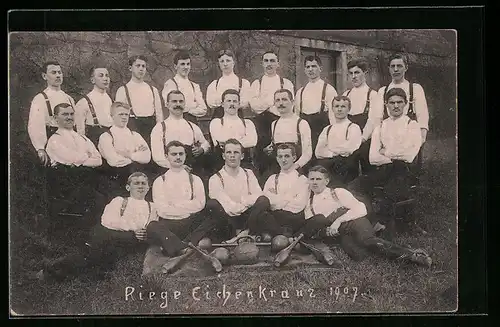 AK Auerbach /Vogtl., Turner-Riege Eichenkranz 1907