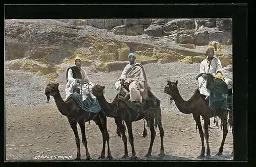 AK Drei Beduinen auf der Reise