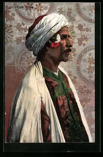 AK Araber mit Turban, arabische Volkstypen