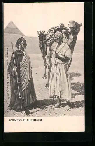 AK Egypte, Beduinen in der Wüste, arabische Volkstypen