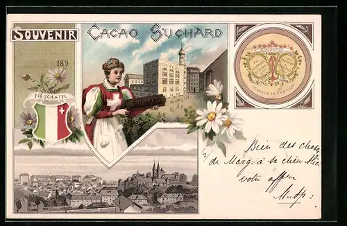 Lithographie Neuchatel, Cacao Suchard, Marque de Fabrique