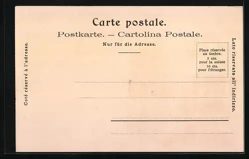 Lithographie Schwyz, Chocolat Suchard, Ortspartie, Mutter mit Kindern