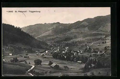AK St. Peterzell /Toggenburg, Gesamtansicht mit Umgebung