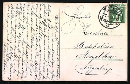 AK Wattwil /Toggenburg, Gesamtansicht aus der Vogelschau