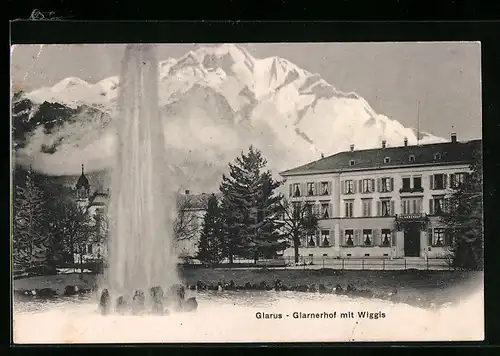 AK Glarus, Hotel Glarnerhof mit Wiggis